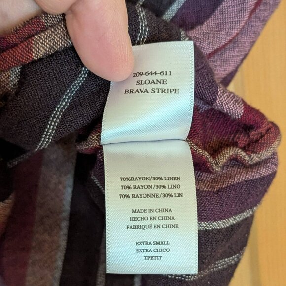 Rails Sloane tie-front top vertical stripe red orange yellow black - Picture 10 of 10